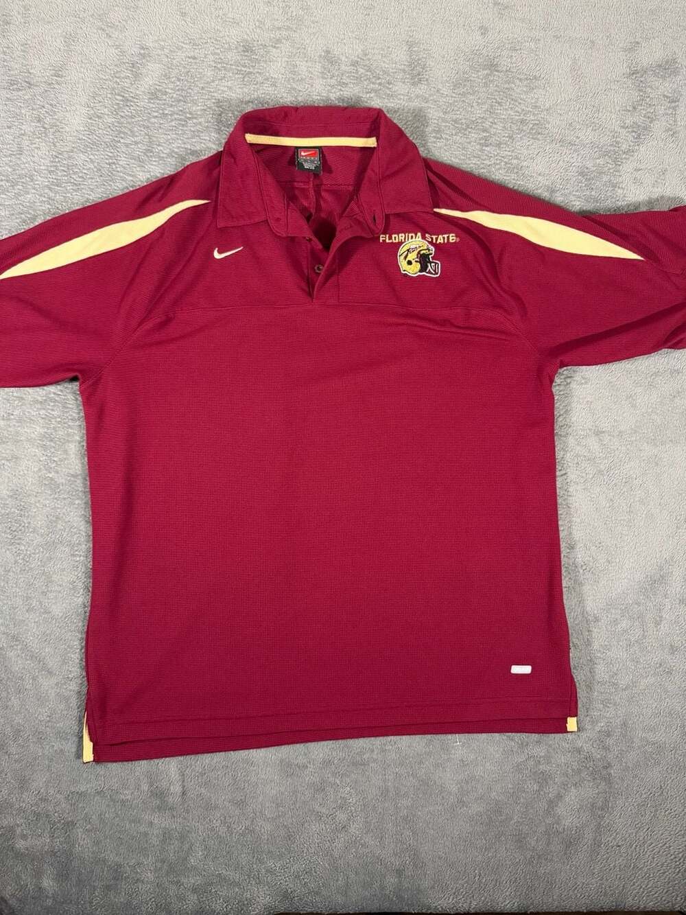 2 FSU Nike Polo Shirt Size M Maroon Dri-Fit